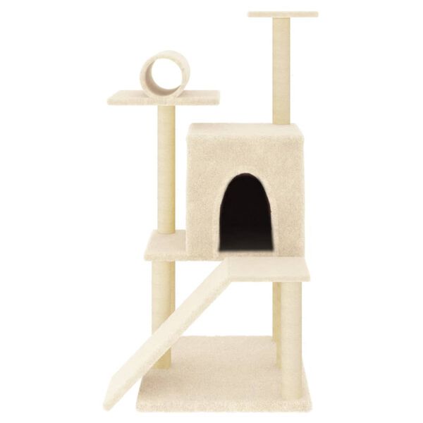 vidaXL Arbre à chat avec griffoirs en sisal crème 110,5 cm