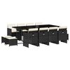 vidaXL Ensemble &agrave; manger de jardin 13 pcs coussins noir r&eacute;sine tress&eacute;e
