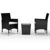 vidaXL Ensemble de bistro de jardin 3 pcs poly rotin et verre tremp&eacute;