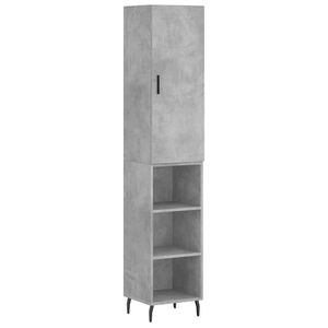 vidaXL Buffet haut Gris b&eacute;ton 34,5x34x180 cm Bois d'ing&eacute;nierie
