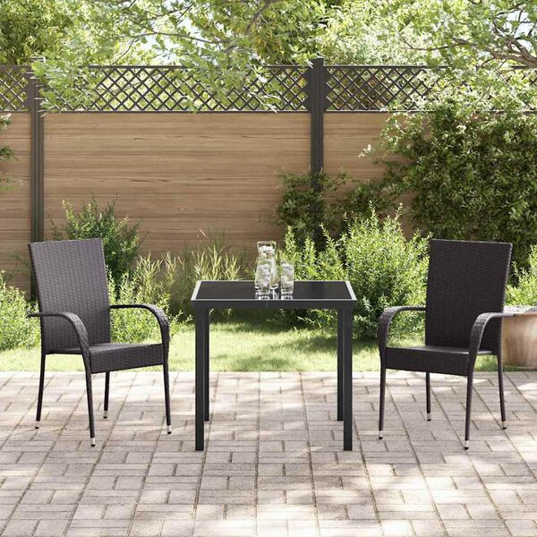 vidaXL Ensemble de salle &agrave; manger pour jardin 3 pcs Marron