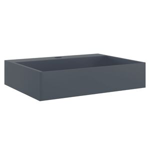 vidaXL Vasque 50x38x11 cm fonte min&eacute;rale/marbre anthracite