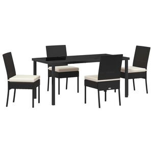 vidaXL Ensemble de salle &agrave; manger pour jardin 5 pcs Noir