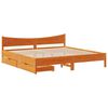 vidaXL Cadre de lit avec tiroirs cire marron 200x200cm bois pin massif