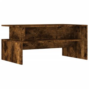 vidaXL Table basse ch&ecirc;ne fum&eacute; 90x55x42,5 cm bois d'ing&eacute;nierie