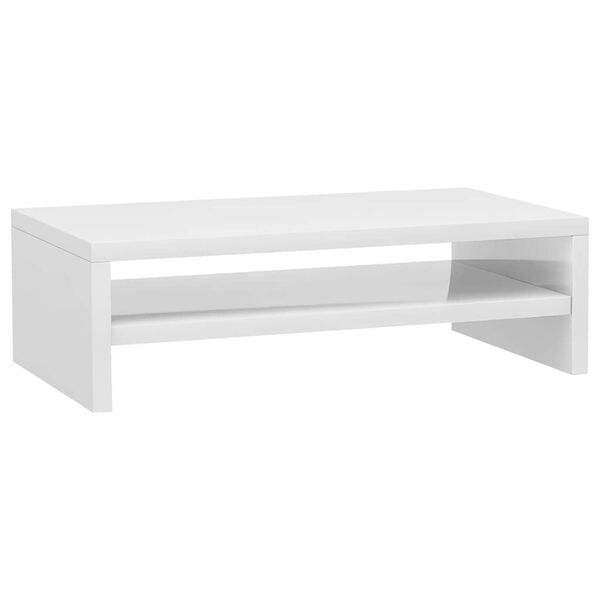 vidaXL Support de moniteur Blanc brillant 42x24x13cm Bois d'ingénierie