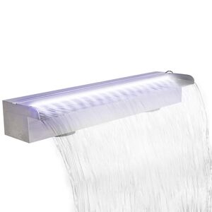 Lame d'eau rectangulaire &agrave; LED 60 cm en acier inoxydable pour piscine