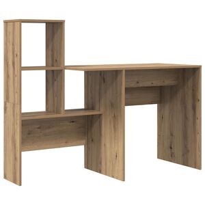 vidaXL Bureau Ch&ecirc;ne artisanal Bois d'ing&eacute;nierie 131,5 x 50 x 106,5 cm