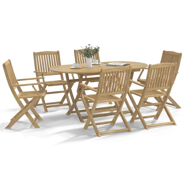 vidaXL Ensemble &agrave; manger de jardin 7 pcs Bois d'acacia solide
