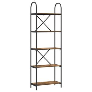 vidaXL &Eacute;tag&egrave;re 5 niveaux 60 x 30 x 183 cm Bois d'ing&eacute;nierie Ch&ecirc;ne fum&eacute;