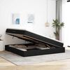 vidaXL Lit avec rangement et matelas Noir 200 x 200 cm Polyester