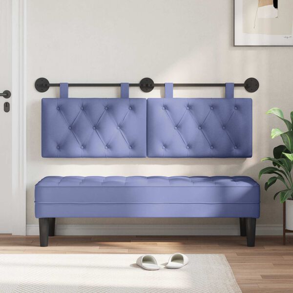 vidaXL T&ecirc;te de lit suspendue Bleu denim 130 x 55 x 7 cm tissu