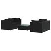 vidaXL Salon de jardin 5 pcs avec coussins R&eacute;sine tress&eacute;e Noir