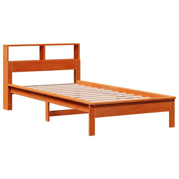 vidaXL Lit biblioth&egrave;que sans matelas cire marron 90x200 cm pin massif