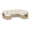 vidaXL Salon de jardin avec coussins 7 pcs beige r&eacute;sine tress&eacute;e
