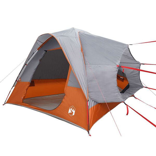 vidaXL Tente de voiture 4 personnes gris et orange imperm&eacute;able