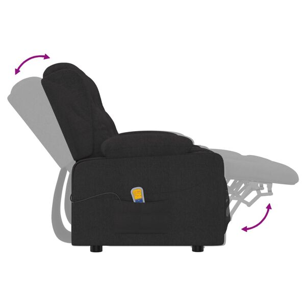 vidaXL Fauteuil de massage inclinable et porte-gobelets 2 places noir