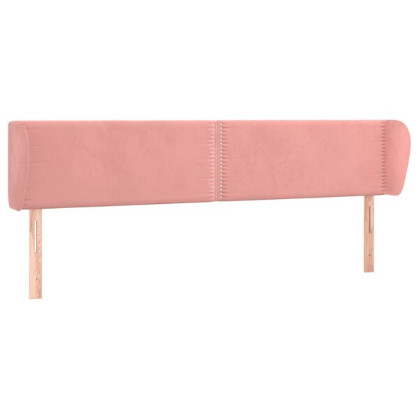 vidaXL T&ecirc;te de lit avec oreilles Rose 203x23x78/88 cm Velours