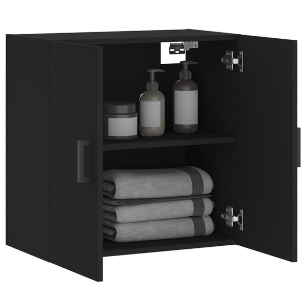 vidaXL Armoire murale noir 60x31x60 cm bois d'ing&eacute;nierie