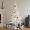 vidaXL Arbre de No&euml;l artificiel pr&eacute;-&eacute;clair&eacute; et boules blanc 180 cm PVC
