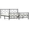 vidaXL Cadre de lit m&eacute;tal sans matelas avec pied de lit noir 183x213cm