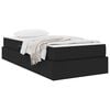 vidaXL Lit avec rangement et matelas Noir 90 x 190 cm Polyester