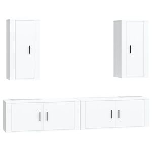 vidaXL Ensemble de meubles TV 4 pcs Blanc Bois d'ing&eacute;nierie