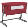 vidaXL Lit pour b&eacute;b&eacute; avec matelas Rouge Tissu de lin