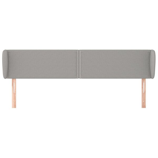 vidaXL T&ecirc;te de lit avec oreilles Gris clair 163x23x78/88 cm Tissu