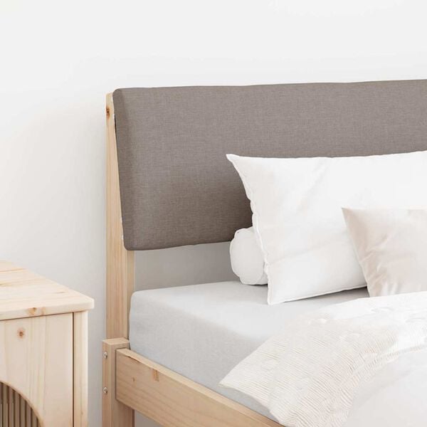 vidaXL T&ecirc;te de lit capitonn&eacute;e Taupe 100 cm Pin massif