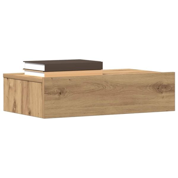 vidaXL Table de chevet ch&ecirc;ne artisanal 60x35 cm bois d&rsquo;ing&eacute;nierie