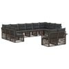 vidaXL Ensemble de canap&eacute; de jardin 12 pc Gris polyrotin