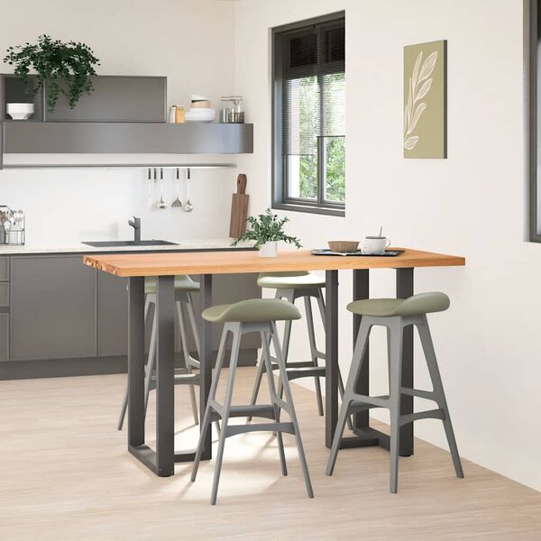 vidaXL Table de bar rectangulaire en bois massif de ch&ecirc;ne marron clair 180 x 80 x 92 cm