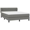 vidaXL Sommier &agrave; lattes de lit avec matelas Gris fonc&eacute; 140x190cm Tissu