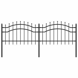 vidaXL Cl&ocirc;ture de jardin Woerden avec pointe en forme de lance, acier noir 240 x 150 cm