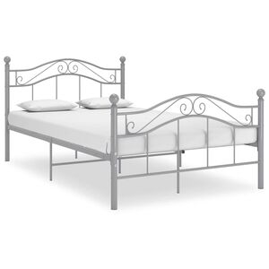 vidaXL Cadre de lit sans matelas gris m&eacute;tal 120x200 cm