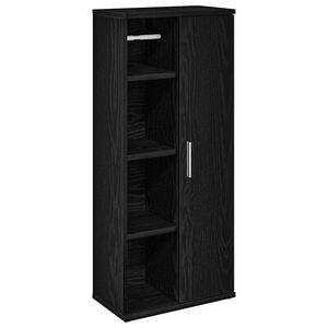 vidaXL Meuble de salle de bain avec porte-rouleau noir 39x22x90 cm