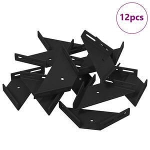 vidaXL Support d'Angle 12 pcs Noir 138,5 x 50,5 x 16 mm Fer