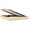 vidaXL Lit avec rangement et LED avec matelas Cr&egrave;me 180 x 200 cm tissu