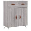 vidaXL Buffet haut Sonoma gris 69,5x34x180 cm Bois d'ing&eacute;nierie