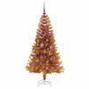 vidaXL Sapin de Noël avec 150 LED avec support Doré 150 cm PET