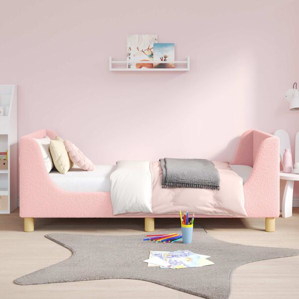 vidaXL Cadre de lit pour enfants avec t&ecirc;te de lit Rose 80 x 160 cm