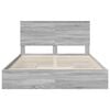 vidaXL Lit de Rangement Gris Sonoma 150 x 200 cm Bois d'ing&eacute;nierie