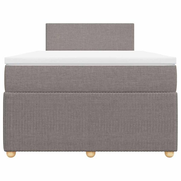 vidaXL Sommier &agrave; lattes de lit avec matelas taupe 120x190 cm tissu