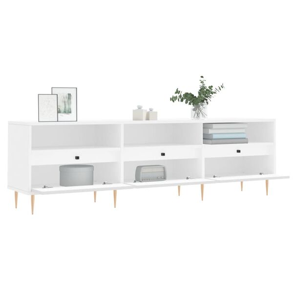 vidaXL Meuble TV blanc 150x30x44,5 cm bois d'ing&eacute;nierie
