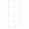 vidaXL Porte d'int&eacute;rieur Blanc 102x201,5 cm Tremp&eacute; verre aluminium fin