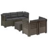 vidaXL Canap&eacute; de Jardin 5 Places avec Coussins Aspect Rotin PP