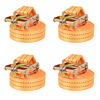 vidaXL Sangle d’arrimage à cliquet 4 pcs 1 tonne 6 m x 38 mm Orange