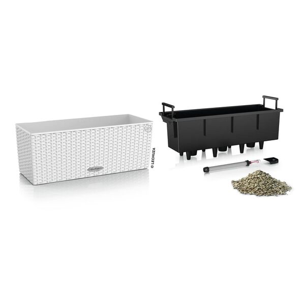 LECHUZA Jardinière BALCONERA Cottage 50 ALL-IN-ONE Blanc