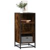 vidaXL Buffet ch&ecirc;ne fum&eacute; 35,5x35x76 cm bois d'ing&eacute;nierie et m&eacute;tal